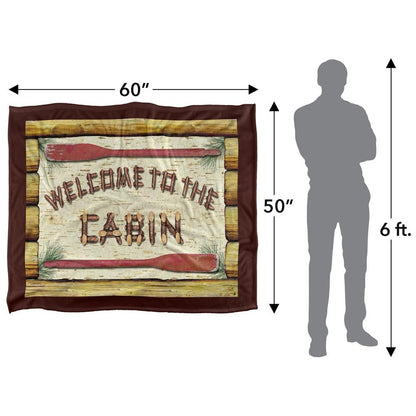 Multicoloured - Pack Shot - JQ Licensing Welcome To The Cabin Silky Sign Supersoft Blanket