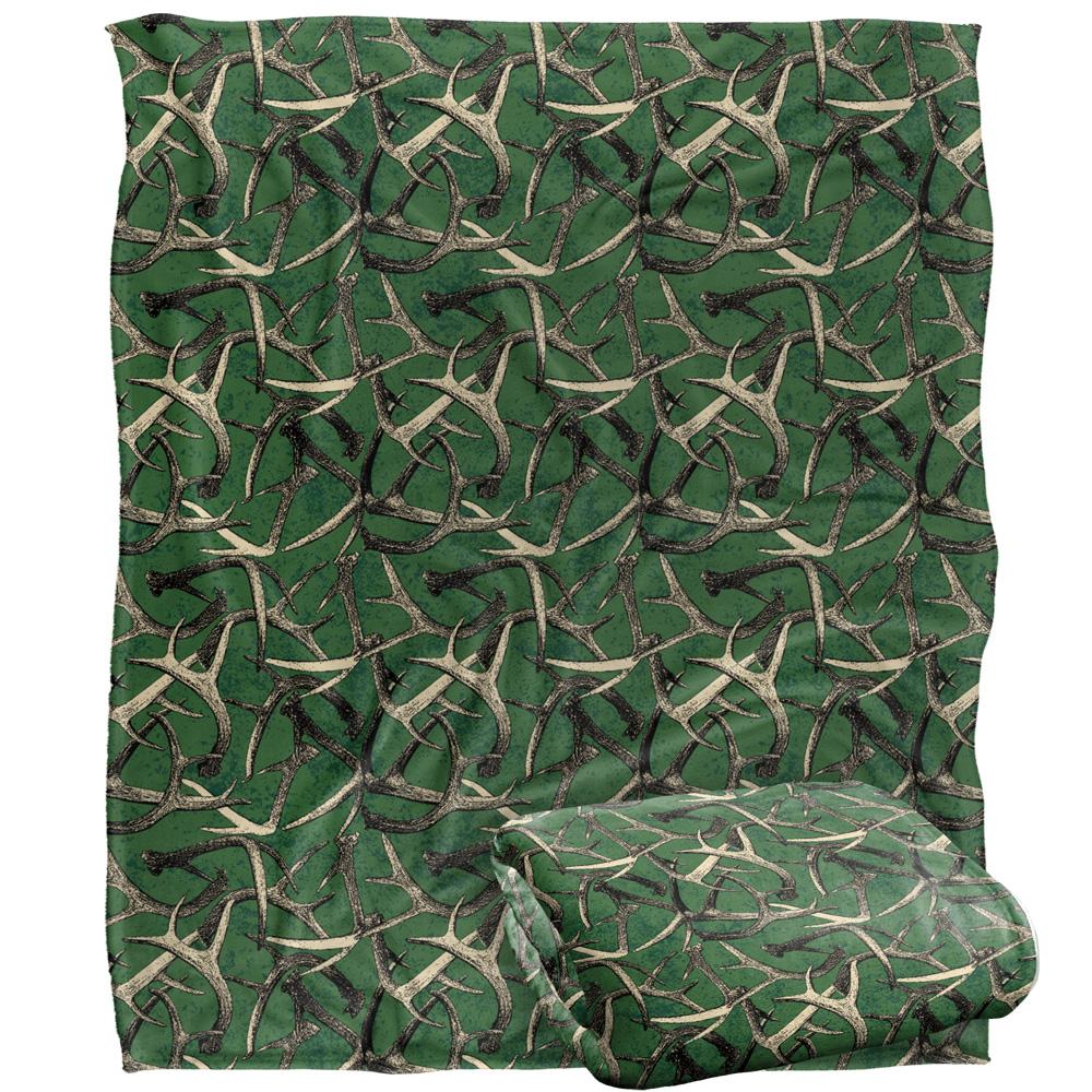 Multicoloured - Back - JQ Licensing Silky Deer Antler Hunting Supersoft Blanket