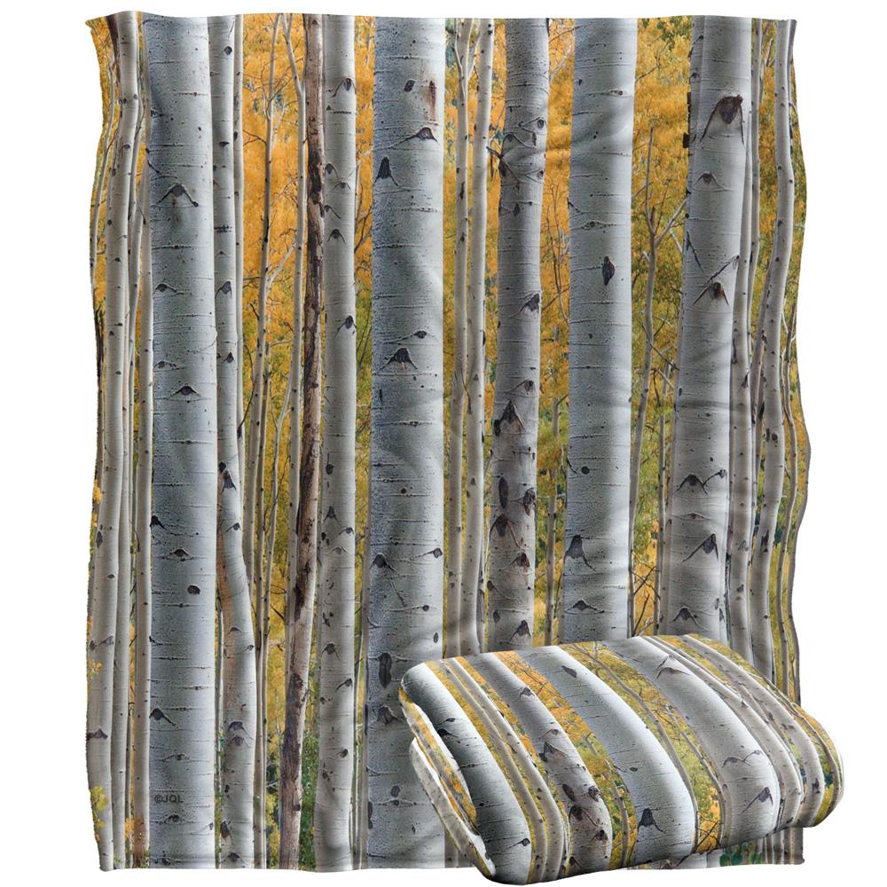 Multicoloured - Back - JQ Licensing James Piazza Silky Birch Trees Supersoft Blanket
