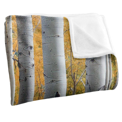 Multicoloured - Side - JQ Licensing James Piazza Silky Birch Trees Supersoft Blanket