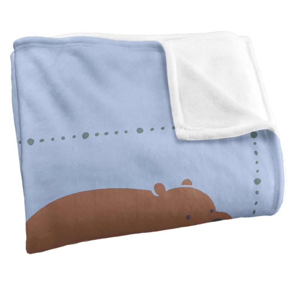 Light Blue-Multicoloured - Side - We Bare Bears Silky Grizz Supersoft Blanket