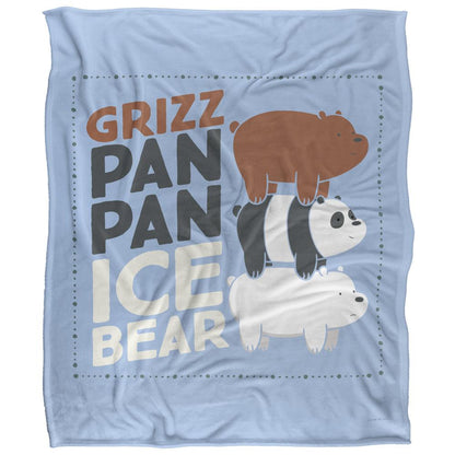 Light Blue-Multicoloured - Front - We Bare Bears Silky Grizz Supersoft Blanket
