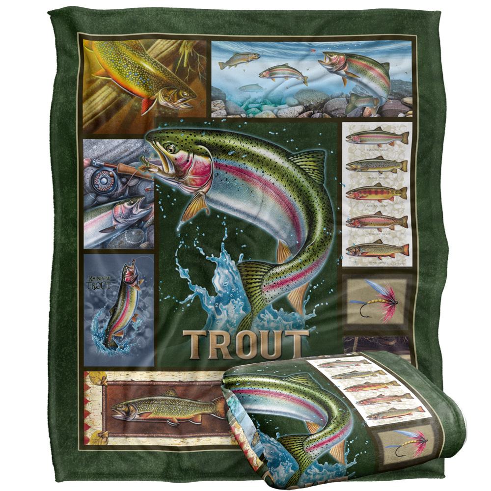 Multicoloured - Back - JQ Licensing Silky Trout Supersoft Blanket