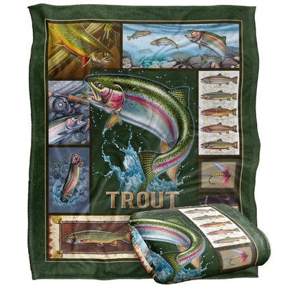 Multicoloured - Back - JQ Licensing Silky Trout Supersoft Blanket