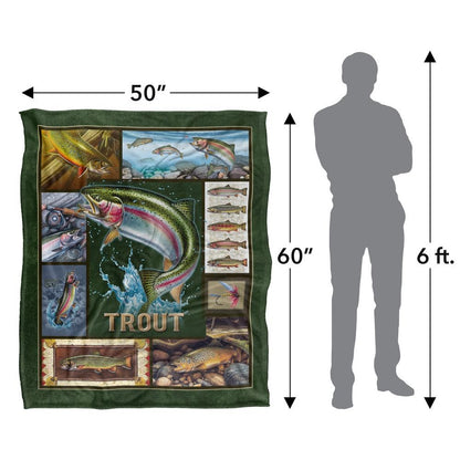 Multicoloured - Pack Shot - JQ Licensing Silky Trout Supersoft Blanket