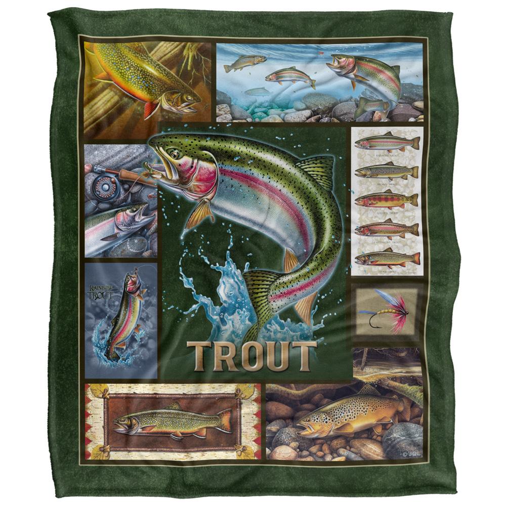 Multicoloured - Front - JQ Licensing Silky Trout Supersoft Blanket