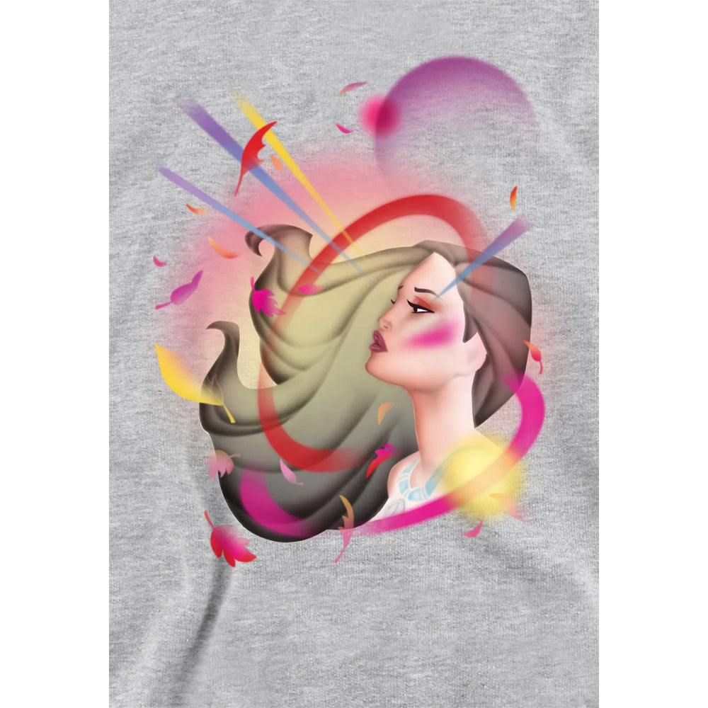 Athletic Heather - Side - Pocahontas Childrens-Kids Airbrush Heather Hoodie