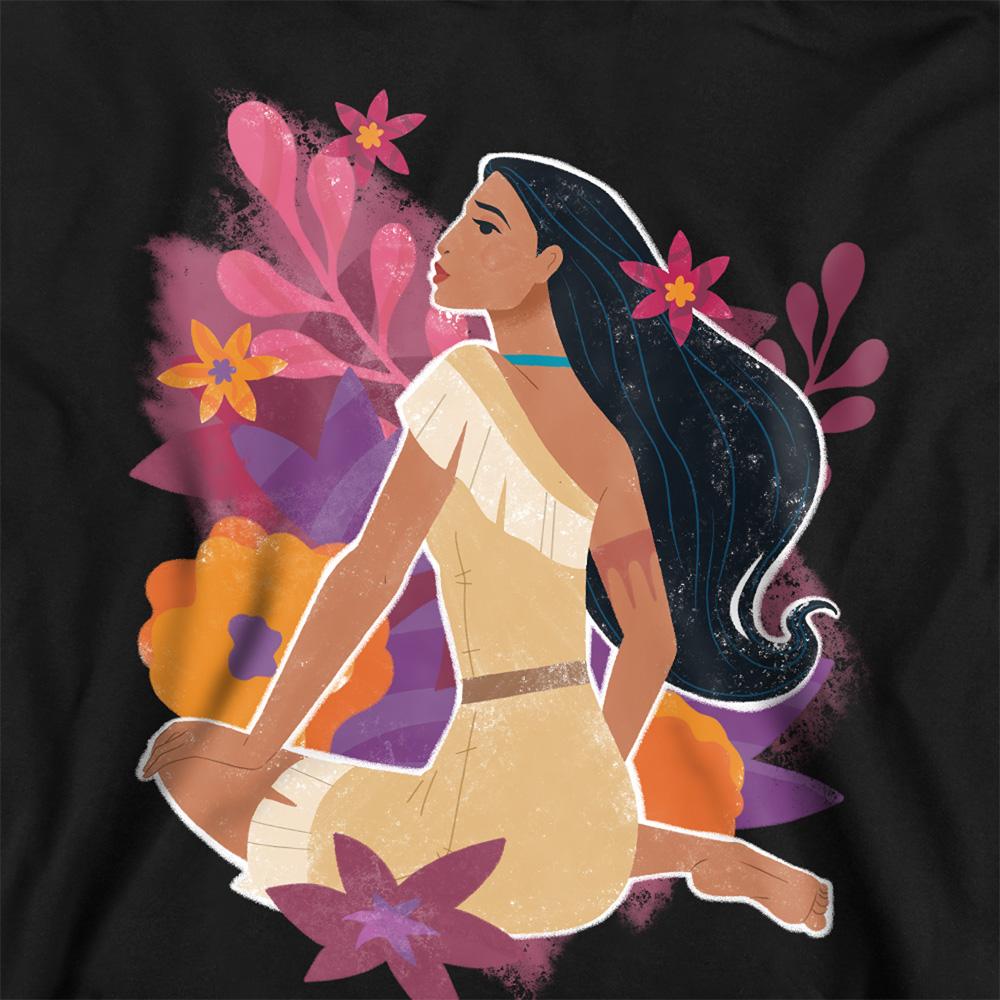 Athletic Heather - Back - Pocahontas Childrens-Kids Flowers Heather Hoodie