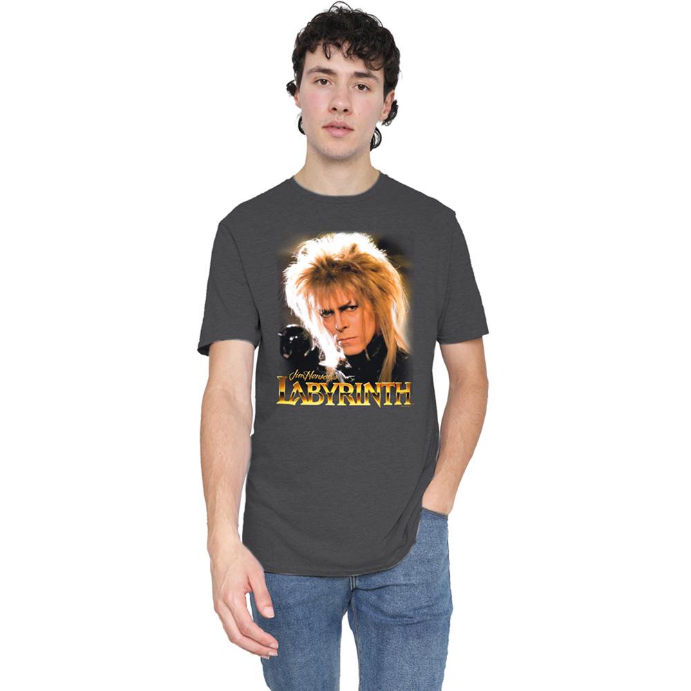 Charcoal - Back - Labyrinth Unisex Adult Jareth The Goblin King Heather T-Shirt