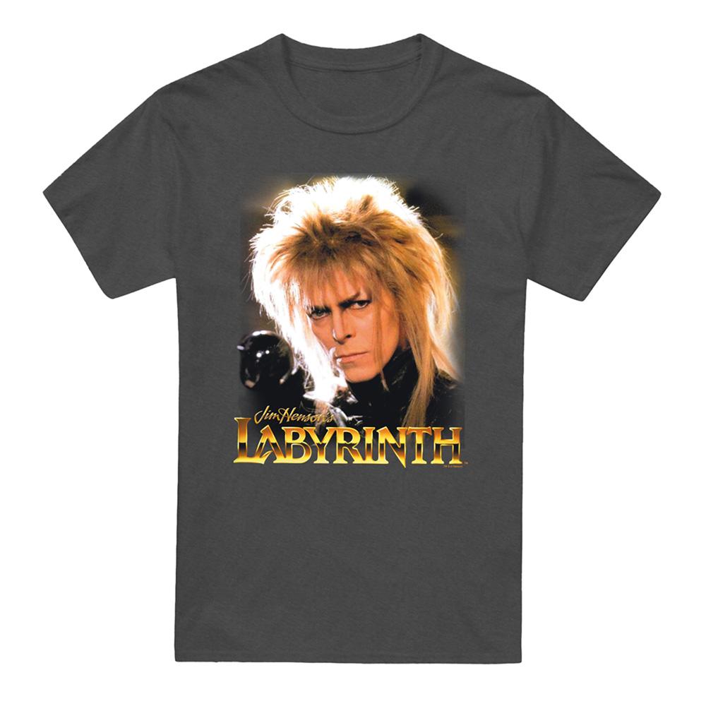Charcoal - Front - Labyrinth Unisex Adult Jareth The Goblin King Heather T-Shirt