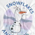 White - Side - Frozen Womens-Ladies Snowflakes And Smiles Olaf T-Shirt