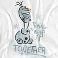 White - Side - Frozen Womens-Ladies Trying To Keep It Together Olaf T-Shirt