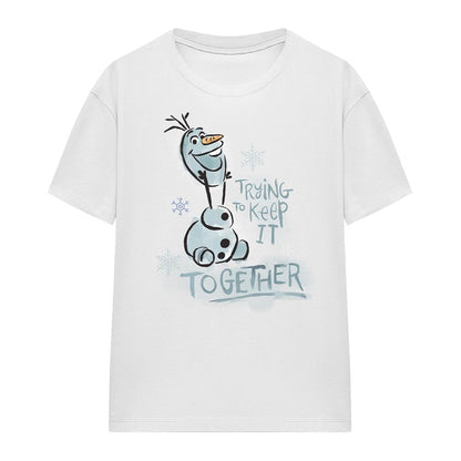 White - Front - Frozen Womens-Ladies Trying To Keep It Together Olaf T-Shirt