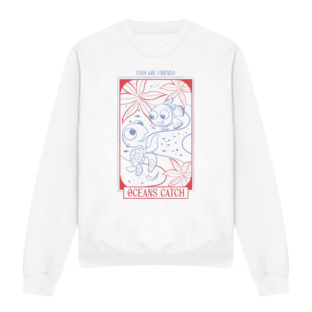 White - Front - Finding Nemo Womens-Ladies Ocean Buddies Sweatshirt