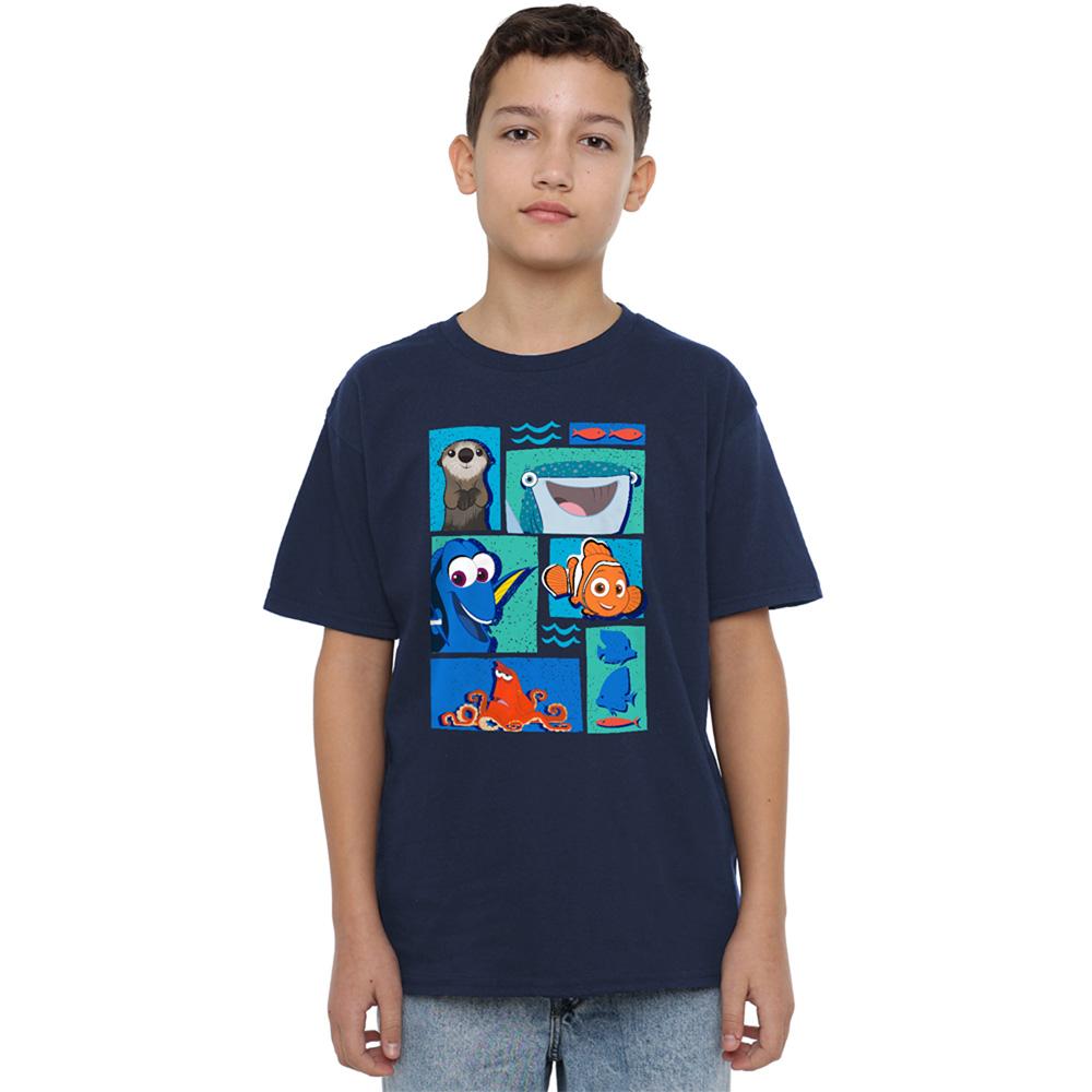 Navy - Back - Finding Nemo Childrens-Kids Fish Are Friends T-Shirt