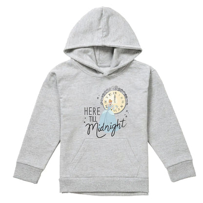 Athletic Heather - Front - Cinderella Childrens-Kids Here Till Midnight Heather New Years Eve Hoodie