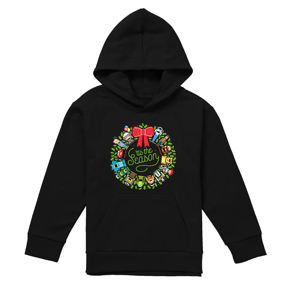 Black - Front - Toy Story Childrens-Kids Wreath Christmas Hoodie
