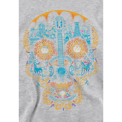 Athletic Heather - Side - Coco Childrens-Kids Colorful Day Of The Dead Skull Miguel Dante Heather Hoodie