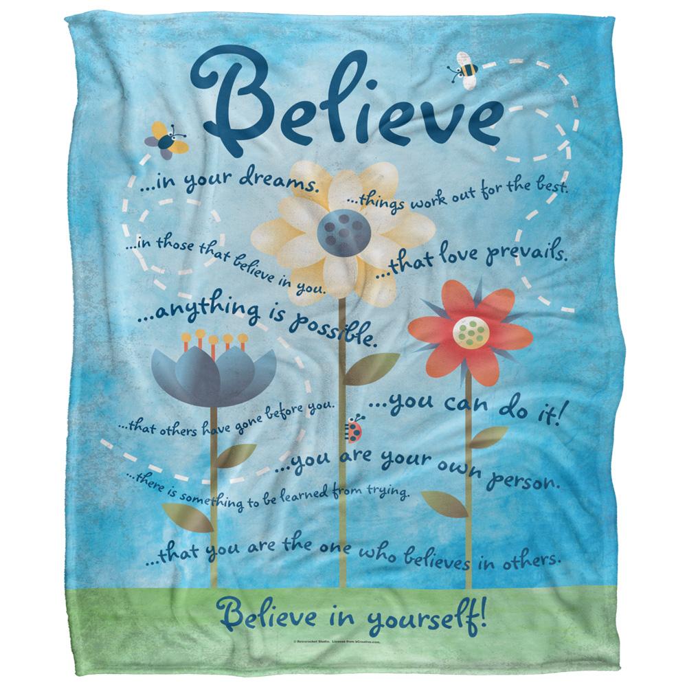 Multicoloured - Front - Retrorocket Studio Believe In Yourself Silky Supersoft Blanket