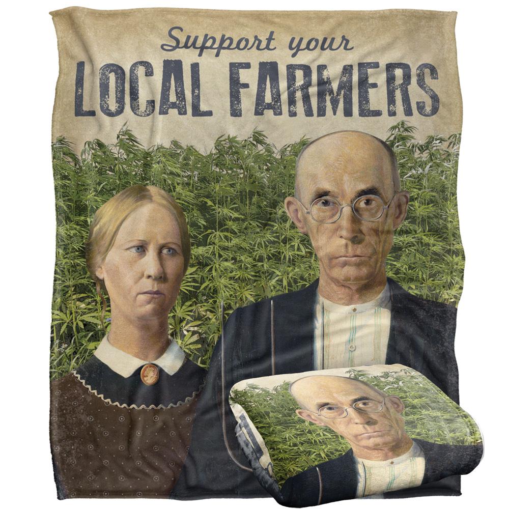 Multicoloured - Back - Retrorocket Studio Support Farmers Silky Supersoft Blanket