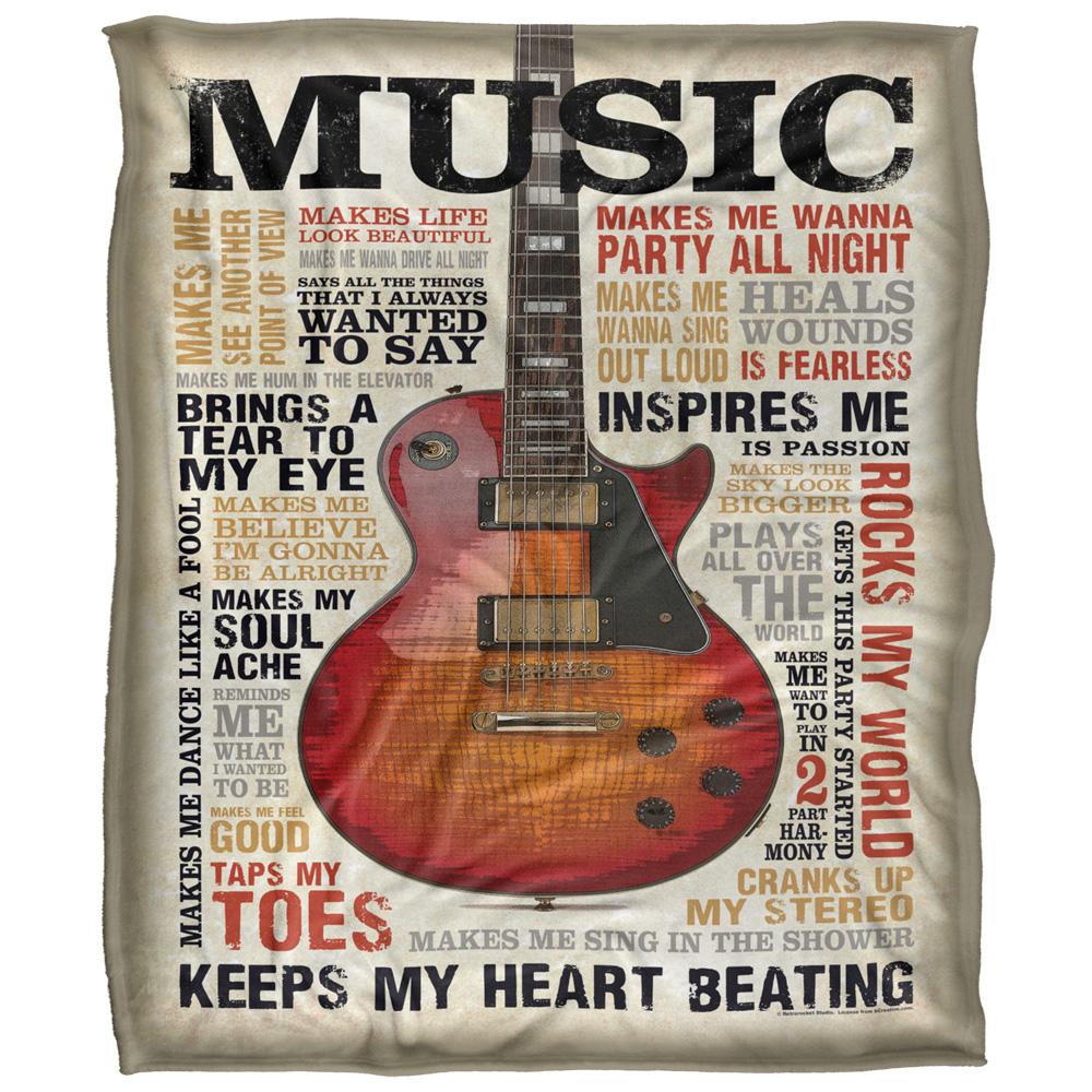 Multicoloured - Front - Retrorocket Studio Music Silky Supersoft Blanket