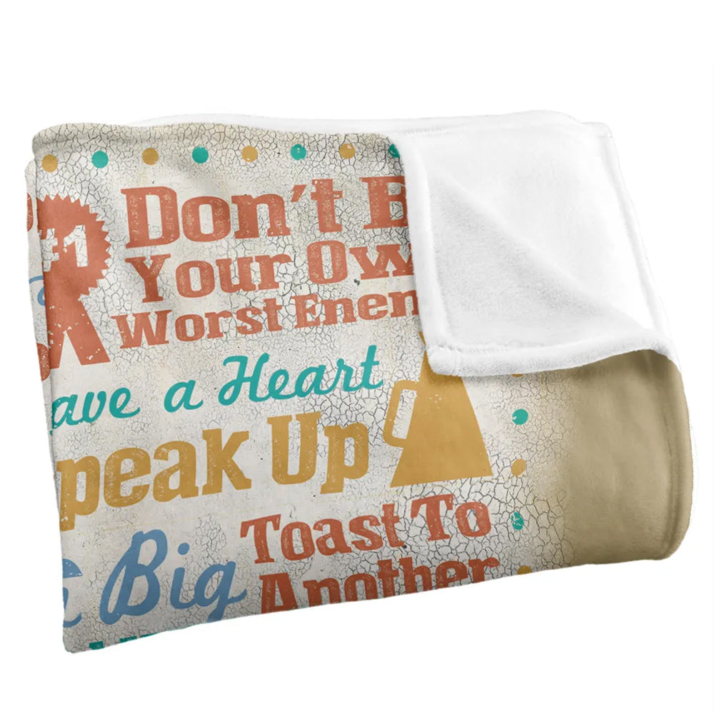 Multicoloured - Side - Retrorocket Studio Just Be Awesome Silky Supersoft Blanket
