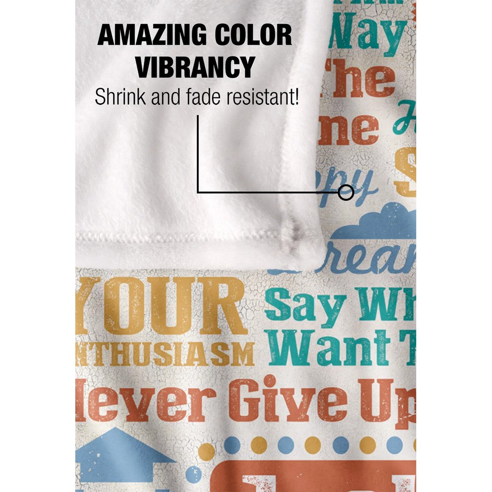 Multicoloured - Pack Shot - Retrorocket Studio Just Be Awesome Silky Supersoft Blanket
