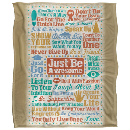 Multicoloured - Front - Retrorocket Studio Just Be Awesome Silky Supersoft Blanket