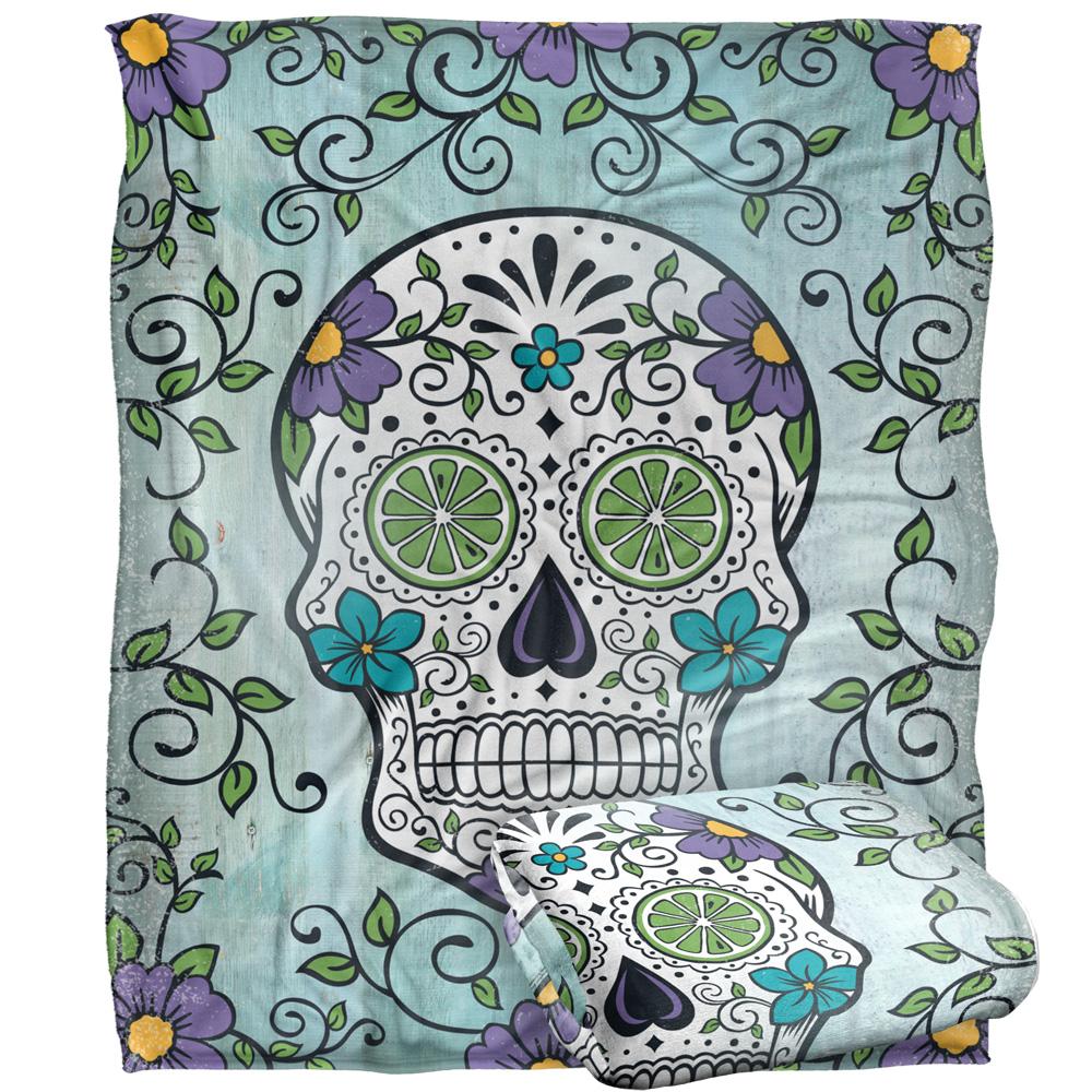 Multicoloured - Back - Retrorocket Studio Silky Skull Supersoft Blanket