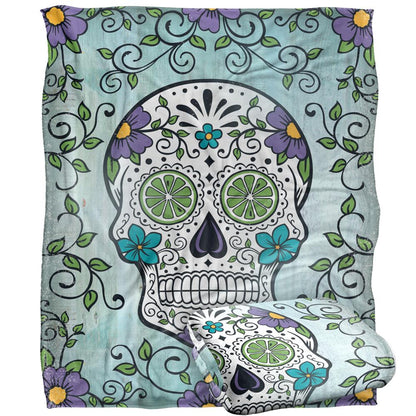 Multicoloured - Back - Retrorocket Studio Silky Skull Supersoft Blanket