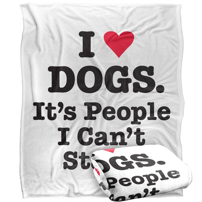 Black-White - Back - Ephemera I Heart Dogs Silky Supersoft Blanket
