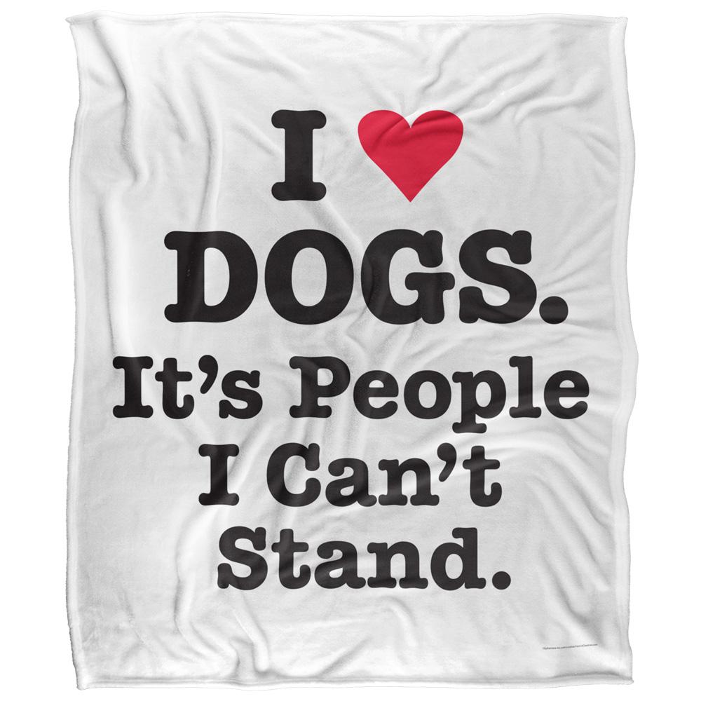 Black-White - Front - Ephemera I Heart Dogs Silky Supersoft Blanket