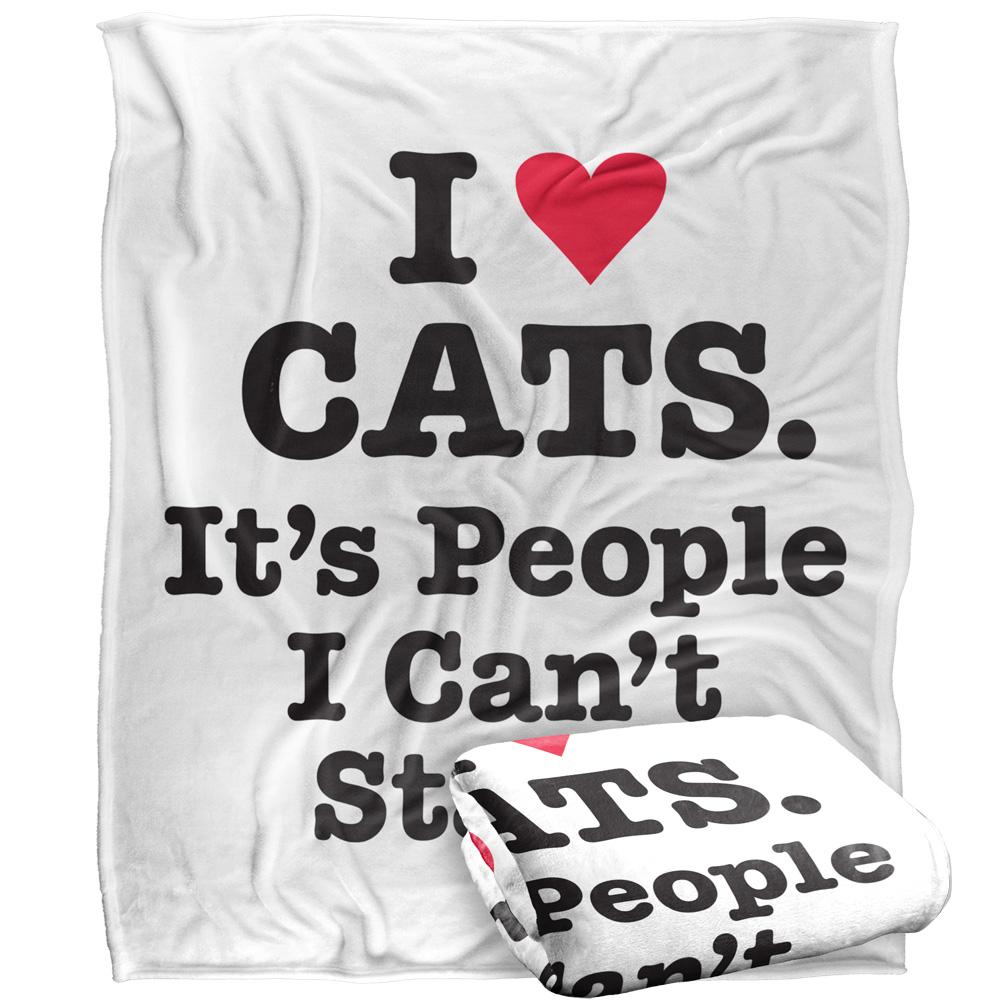 Black-White - Back - Ephemera I Heart Cats Silky Supersoft Blanket