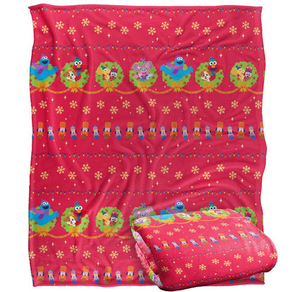Multicoloured - Back - Sesame Street Furry Friends Forever Silky Patterned Supersoft Blanket
