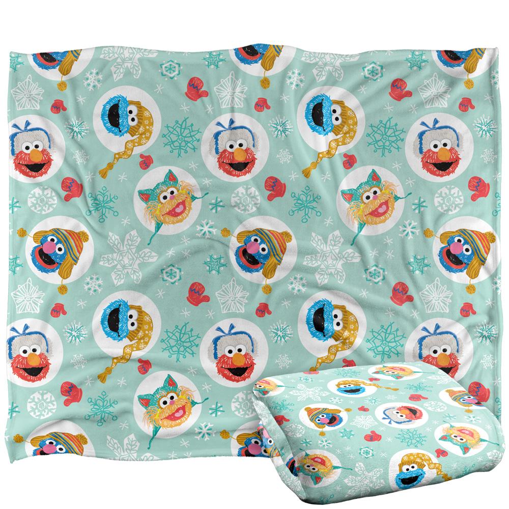 Multicoloured - Back - Sesame Street Silky Character Heads Festival Supersoft Blanket