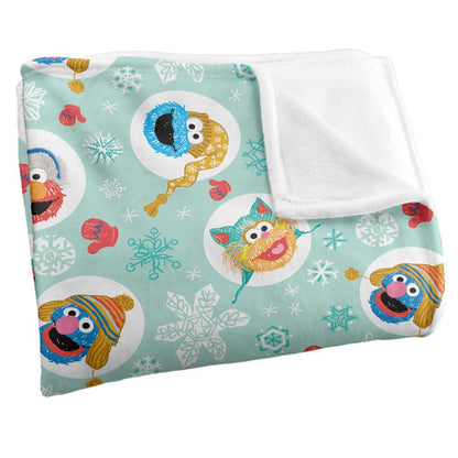 Multicoloured - Side - Sesame Street Silky Character Heads Festival Supersoft Blanket