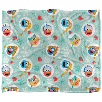 Multicoloured - Front - Sesame Street Silky Character Heads Festival Supersoft Blanket