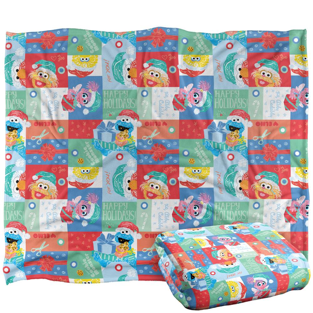 Multicoloured - Back - Sesame Street Silky Squares Holiday Supersoft Blanket