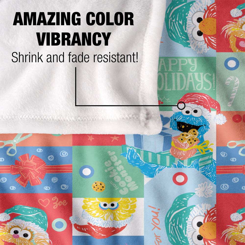 Multicoloured - Lifestyle - Sesame Street Silky Squares Holiday Supersoft Blanket