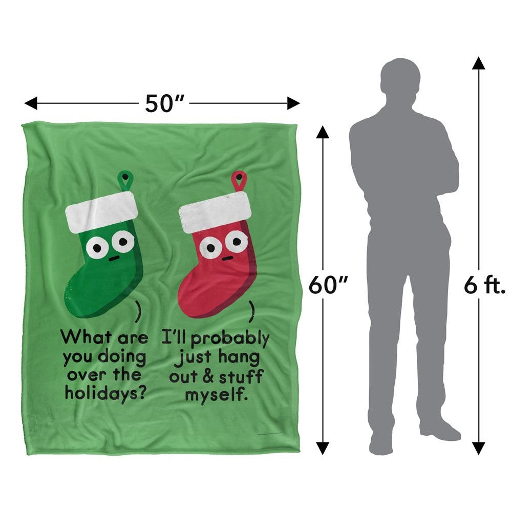 Green-Red-White - Close up - David Olenick A Full Schedule Silky Blanket