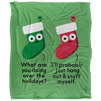Green-Red-White - Front - David Olenick A Full Schedule Silky Blanket