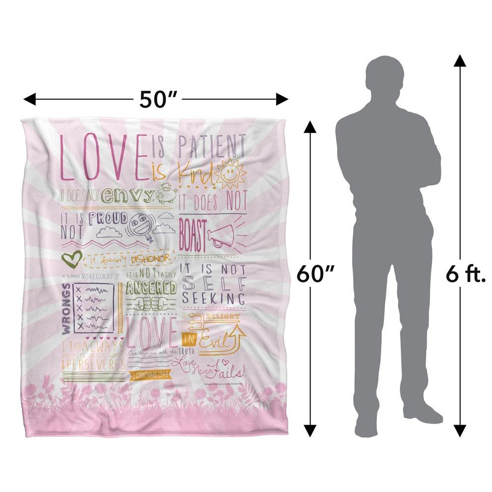 Multicoloured - Lifestyle - Slingshot Publishing Love Is Patient Silky Supersoft Blanket
