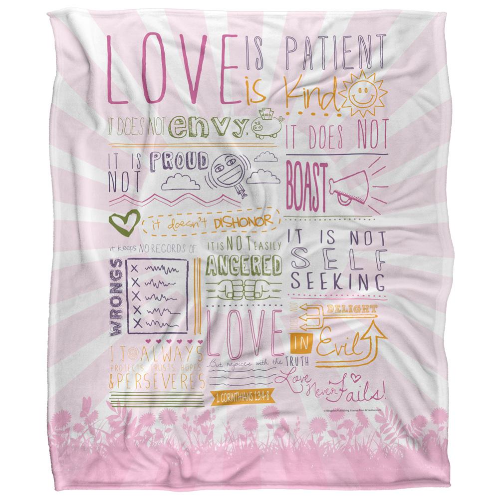 Multicoloured - Front - Slingshot Publishing Love Is Patient Silky Supersoft Blanket
