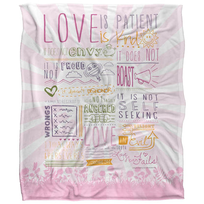 Multicoloured - Front - Slingshot Publishing Love Is Patient Silky Supersoft Blanket