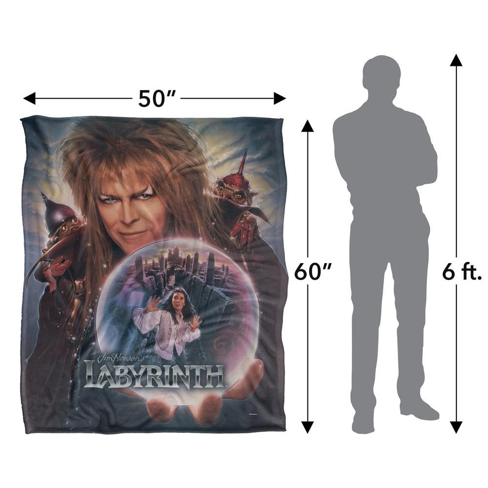 Brown-Blue - Pack Shot - Labyrinth Trapped In The Glass Silky Supersoft Blanket