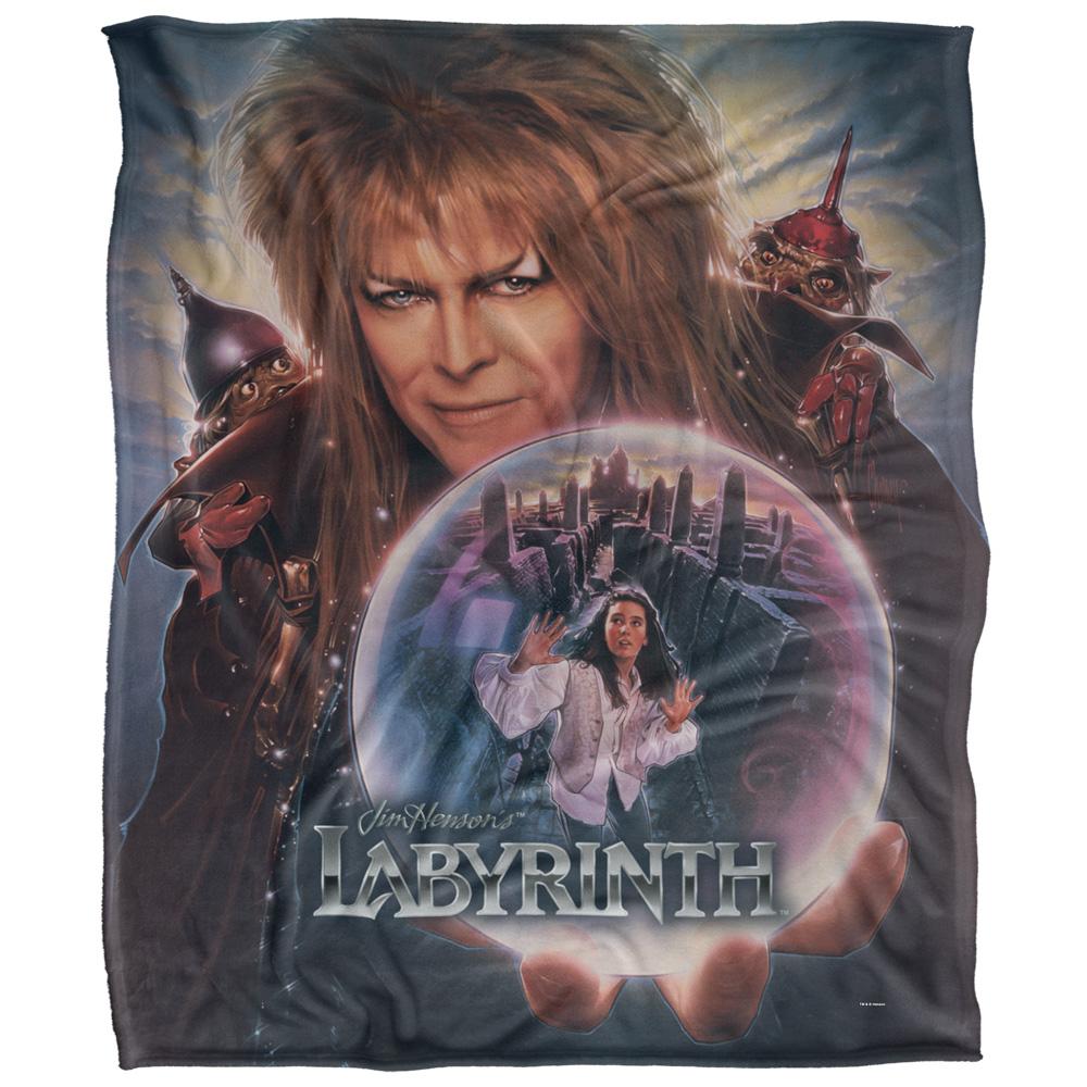 Brown-Blue - Front - Labyrinth Trapped In The Glass Silky Supersoft Blanket