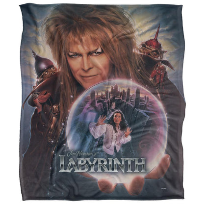 Brown-Blue - Front - Labyrinth Trapped In The Glass Silky Supersoft Blanket