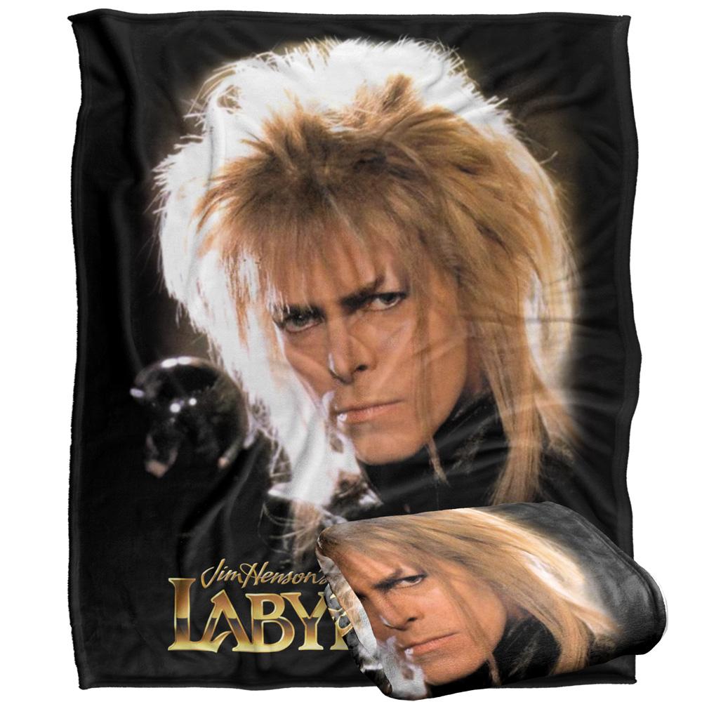 Black - Back - Labyrinth Crystal Ball Silky Jareth The Goblin King Supersoft Blanket