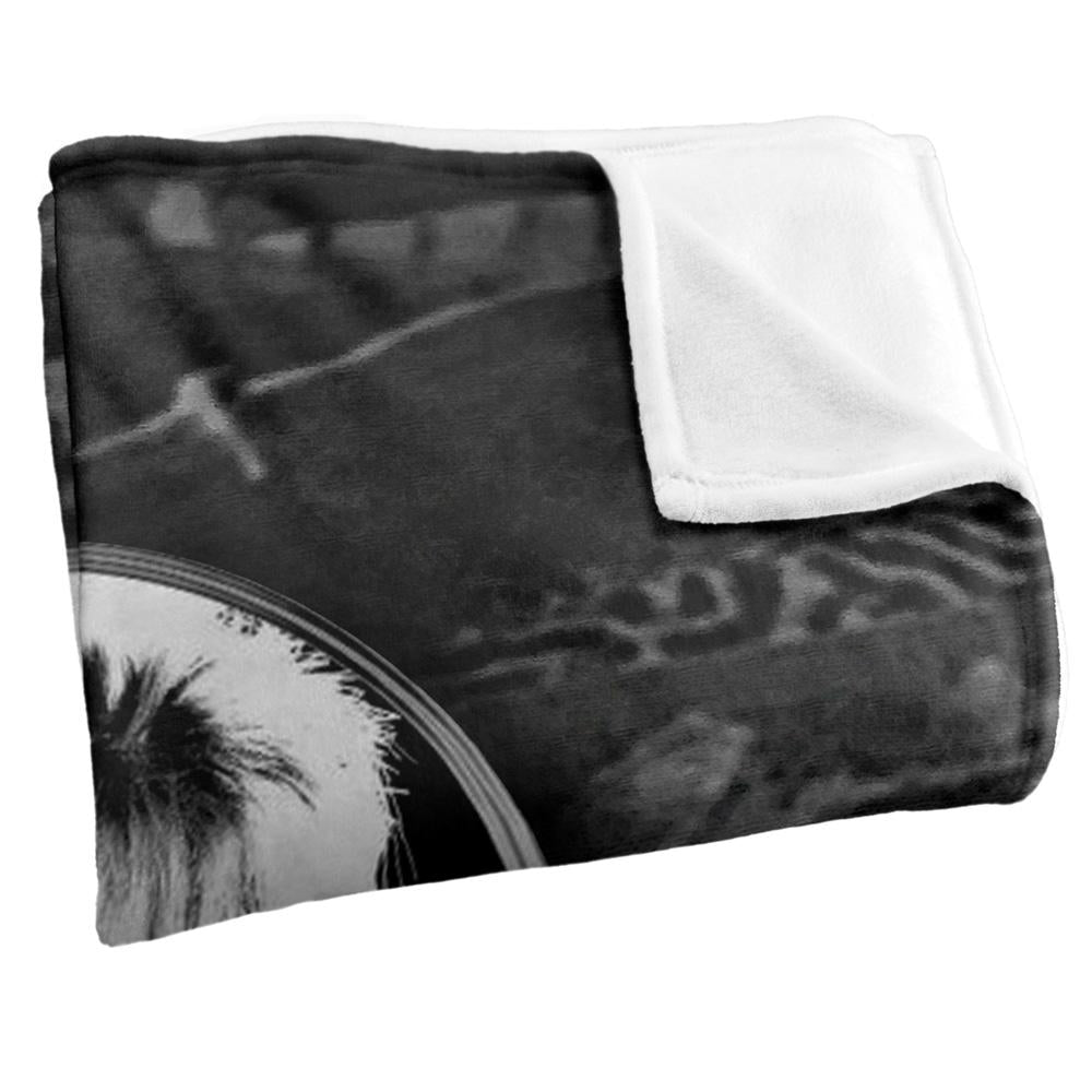 Black-Silver - Side - Labyrinth Maze Silky Portrait Supersoft Blanket