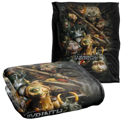 Black - Back - Labyrinth Gaggle Of Goblins Silky Supersoft Blanket